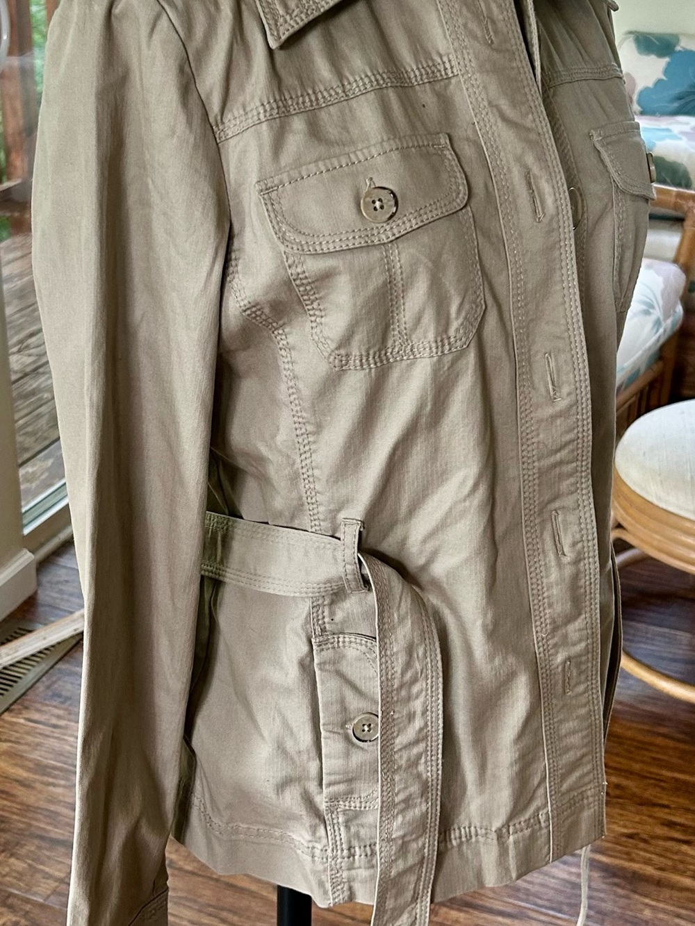 Willi Smith Beige Utility Jacket Medium - Picture 3 of 9